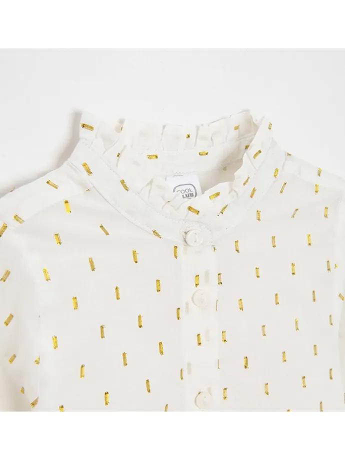 Bluse in Weiß/ Gold