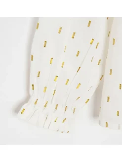 Bluse in Weiß/ Gold