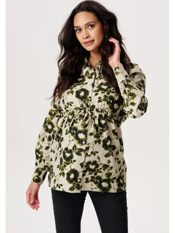 Bluse Perho in Big flower Abbey Stone