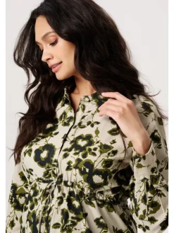 Bluse Perho in Big flower Abbey Stone
