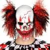 Blutige Clowntotenkopfmaske in Weiß/ Rot