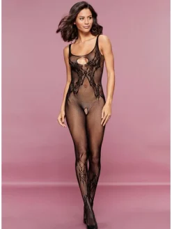 Bodystocking-Ouvert in schwarz