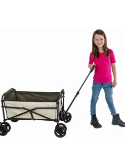 Bollerwagen beige/olivgrün in Natur ab ohne Altersbeschränkung