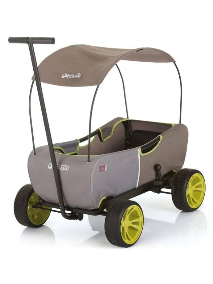 Bollerwagen Eco Mobil - faltbar mit Dach, in gruen,grau