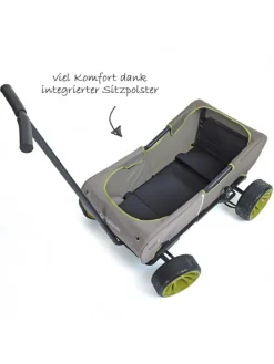 Bollerwagen Eco Mobil - faltbar mit Dach, in gruen,grau