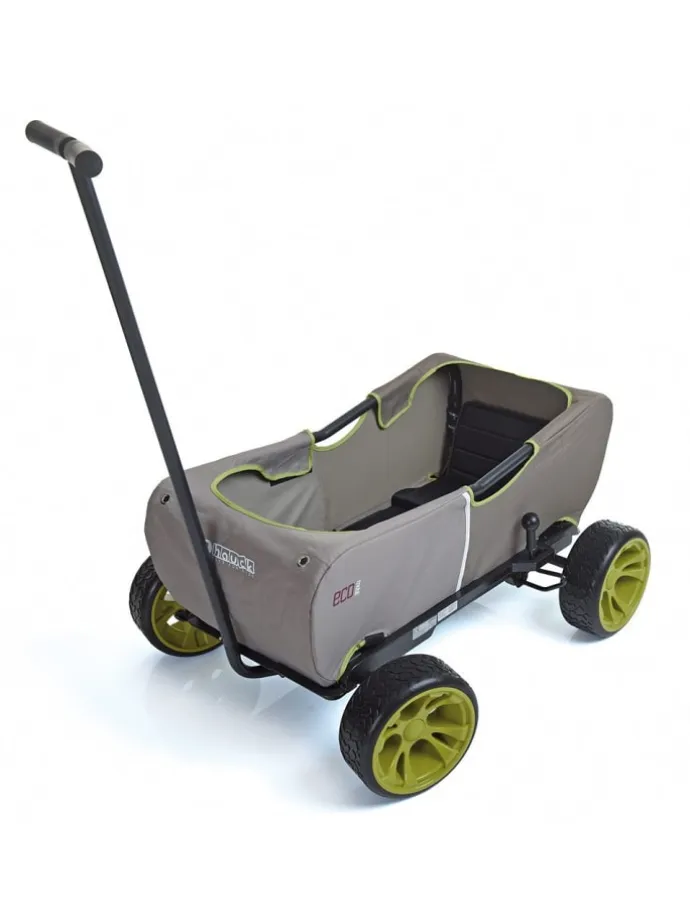 Bollerwagen Eco Mobil - faltbar mit Dach, in gruen,grau