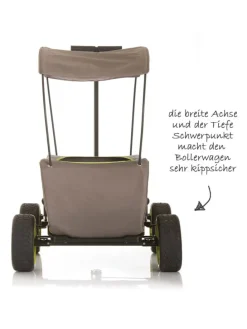 Bollerwagen Eco Mobil Forest Green - faltbar in grau,beige
