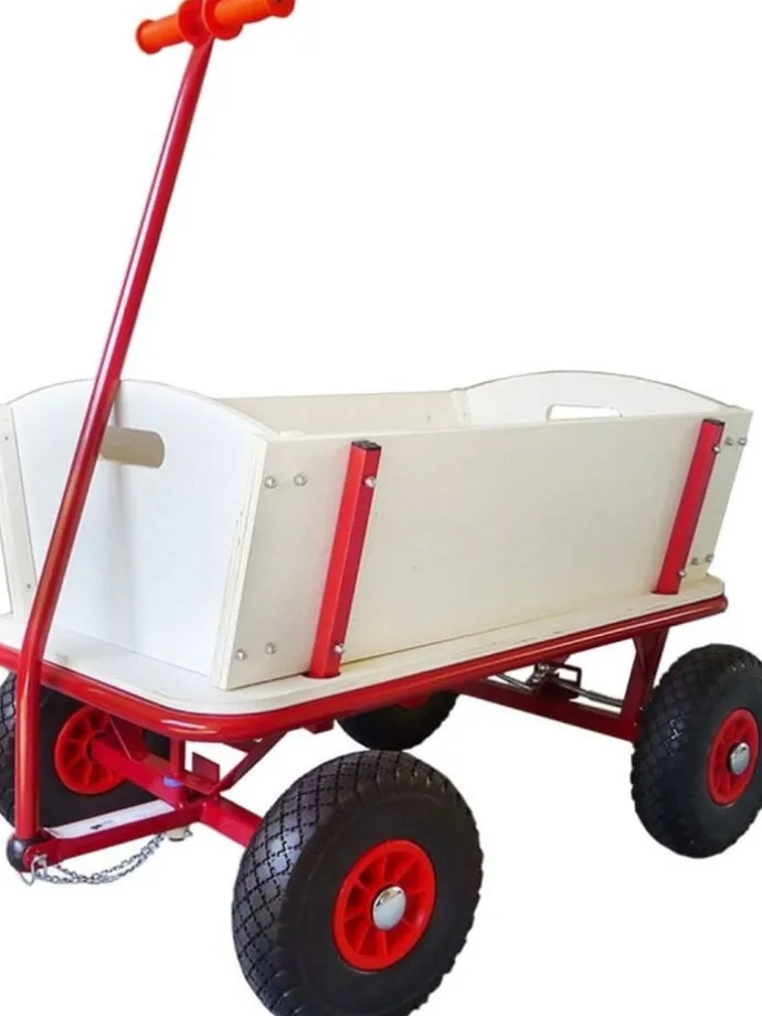 Bollerwagen mit Bremse + PU-Reifen in Grau ab ohne Altersbeschränkung