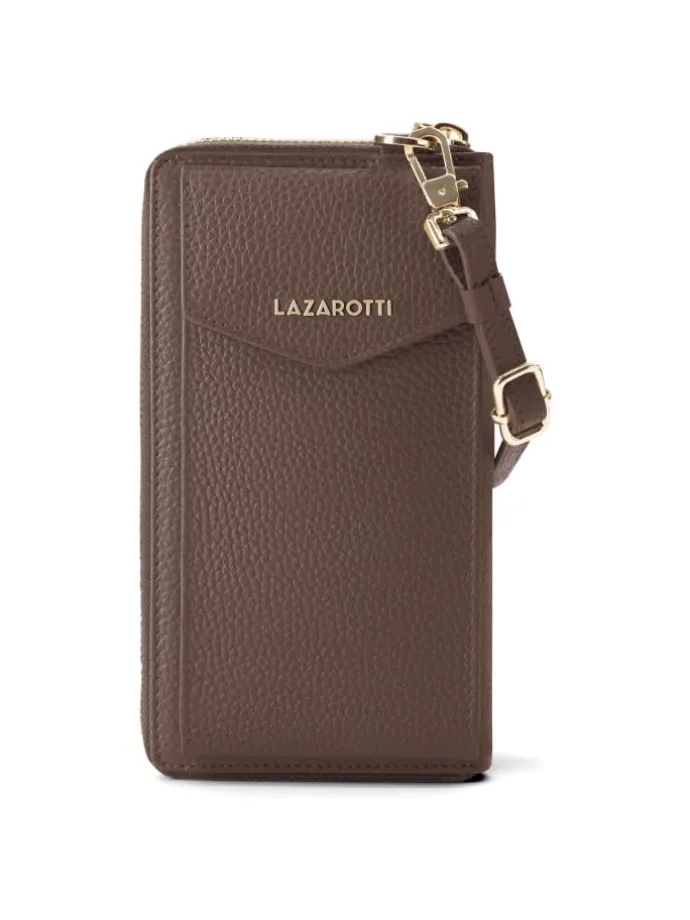 Bologna Leather Handytasche Leder 11 cm in taupe