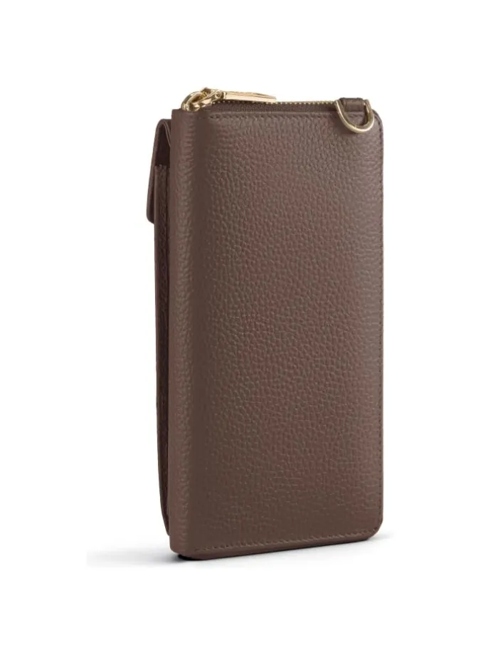 Bologna Leather Handytasche Leder 11 cm in taupe