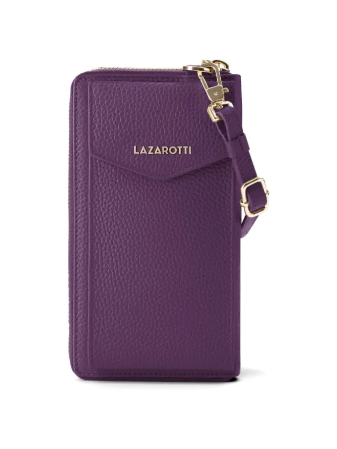 Bologna Leather Handytasche Leder 11 cm in purple