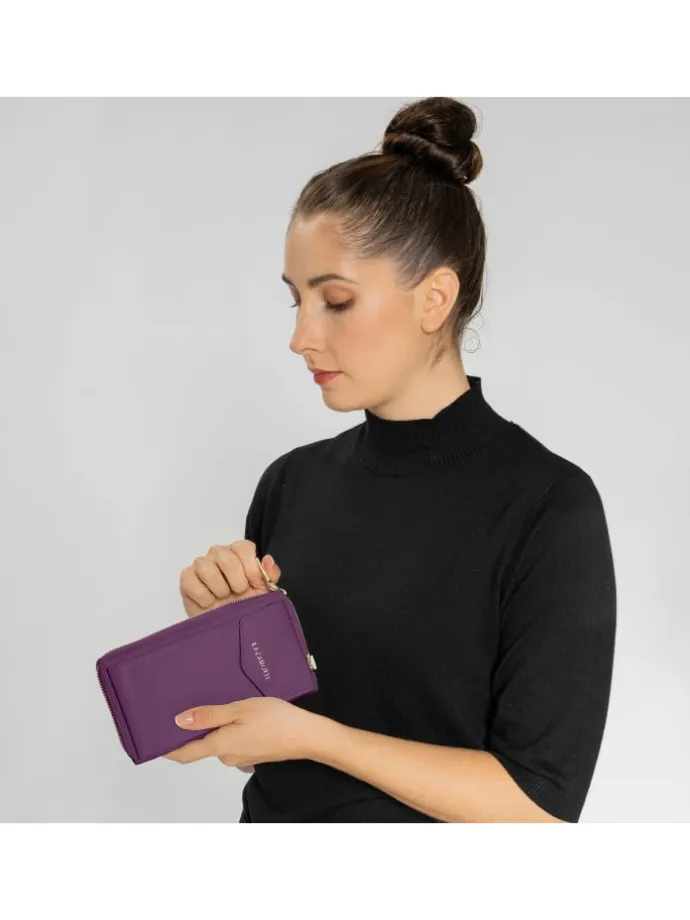 Bologna Leather Handytasche Leder 11 cm in purple