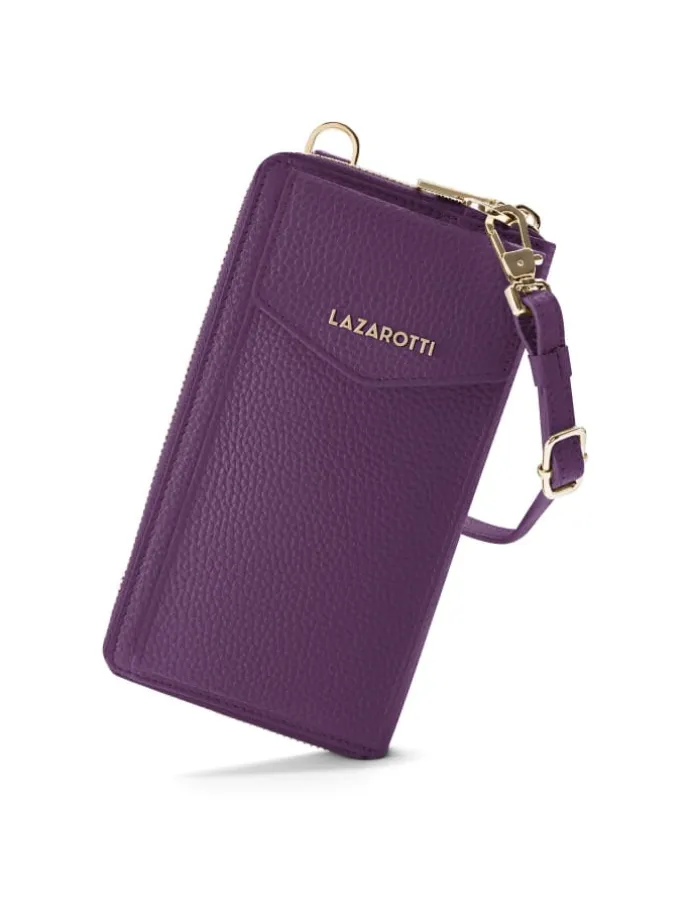 Bologna Leather Handytasche Leder 11 cm in purple