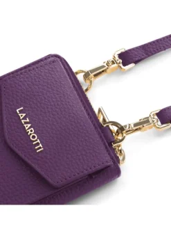 Bologna Leather Handytasche Leder 11 cm in purple