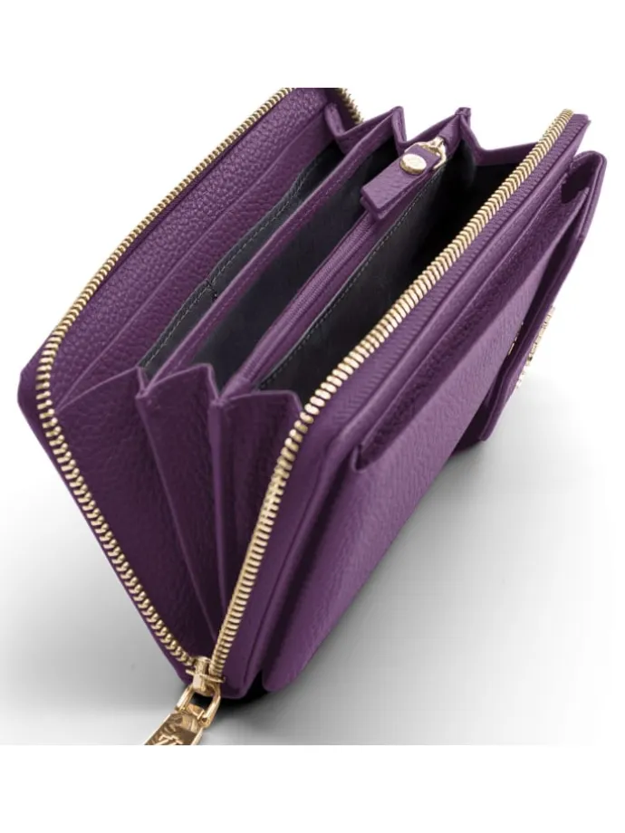 Bologna Leather Handytasche Leder 11 cm in purple