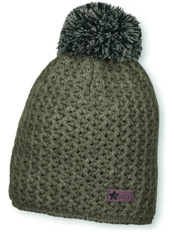Bommelmütze in Khaki