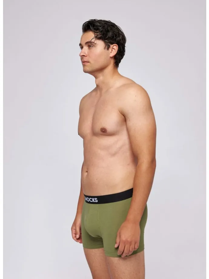 Boxershorts aus Bio-Baumwolle 6 Stück in Mix (Rot/Olive/Blau)