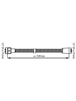 Brauseschlauch in Chrom - (L)150 cm