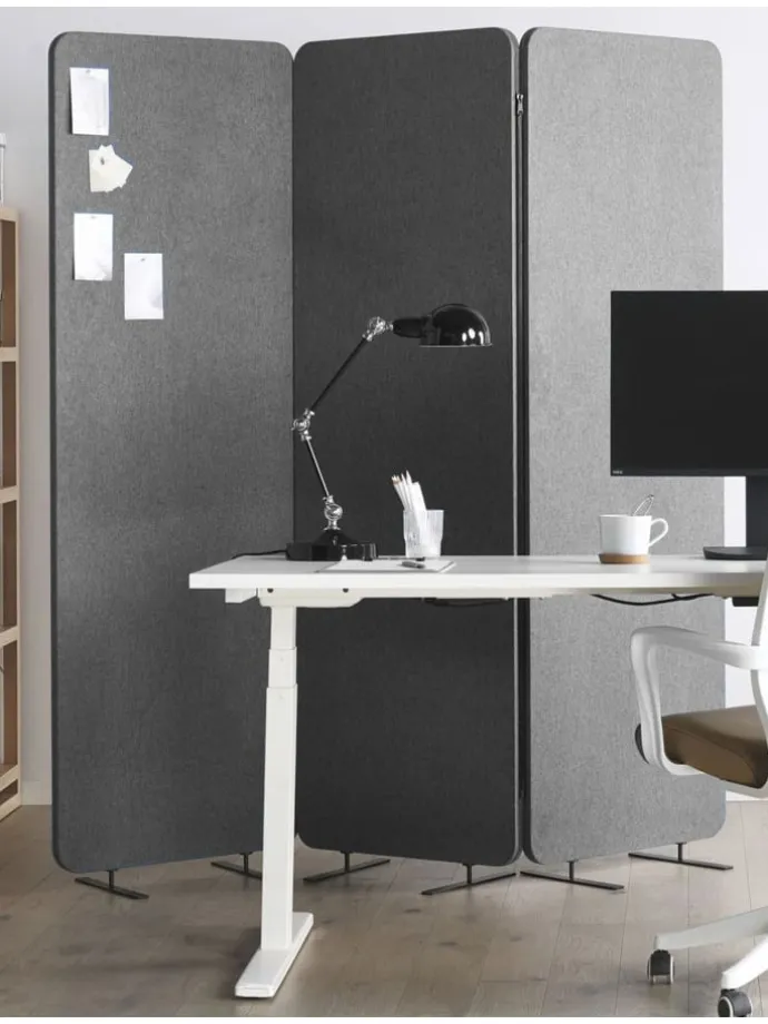 Büro-Raumteiler STANDI in Grau - (W) 184 x (H) 184 x (L) 30 cm