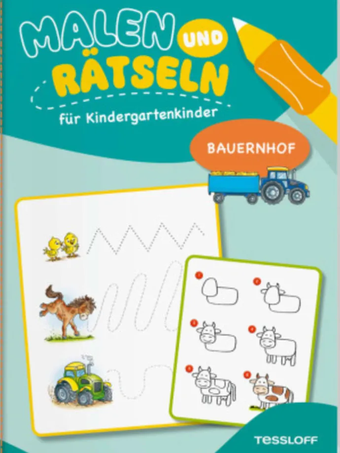Buch - Malen und Rätseln für Kindergartenkinder. Bauernhof