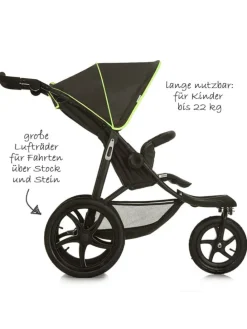 Buggy & Sportwagen Runner mit Luftreifen in schwarz,gruen