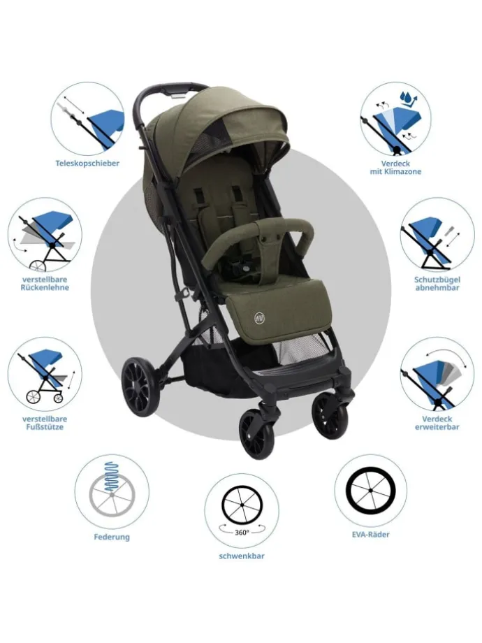Buggy & Sportwagen Styler Elite bis 22 kg in gruen,schwarz
