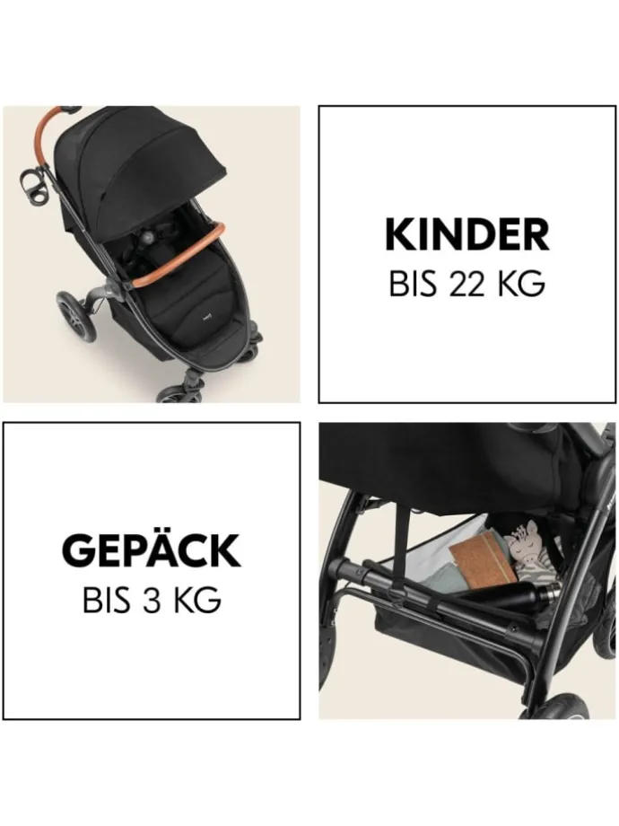 Buggy & Sportwagen UpTown Black (mit Liegefunktion, in schwarz