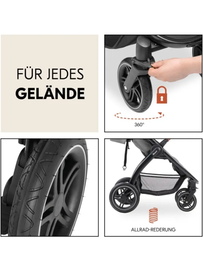 Buggy & Sportwagen UpTown Black (mit Liegefunktion in grau