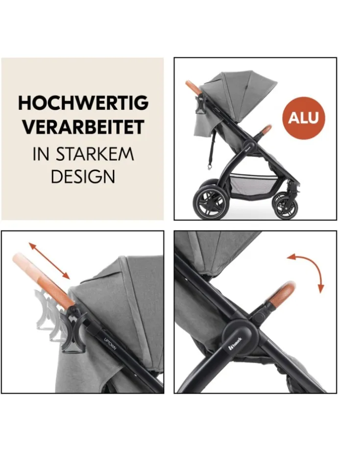 Buggy & Sportwagen UpTown Black (mit Liegefunktion in grau