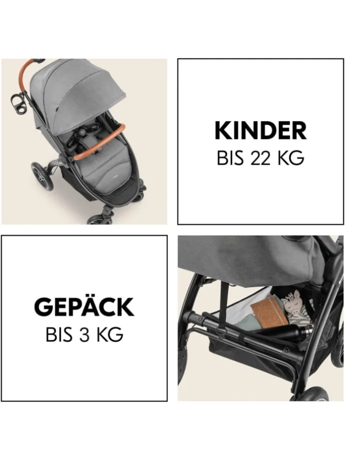 Buggy & Sportwagen UpTown Black (mit Liegefunktion in grau