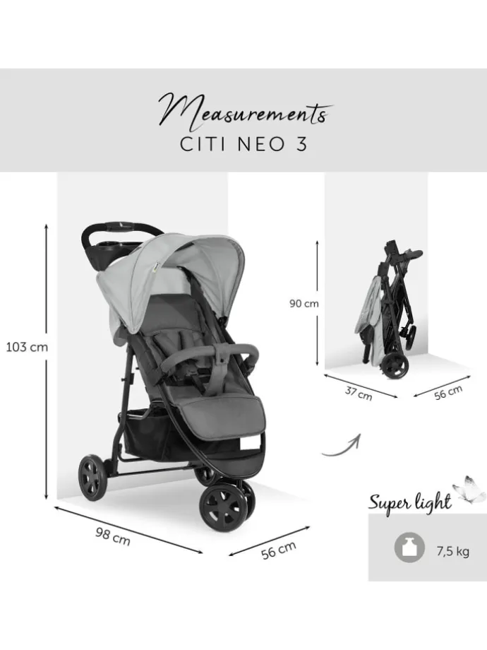 Buggy Citi Neo 3 inkl. XXL Zubehörpaket & in grau