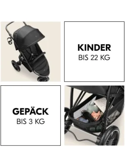 Buggy Rapid 3 Air (bis 25 kg) - mit Luftreifen, in schwarz