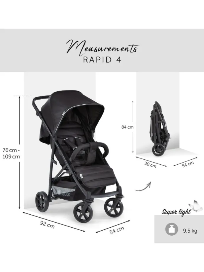 Buggy Rapid 4 inkl. XXL Zubehörpaket & B in schwarz
