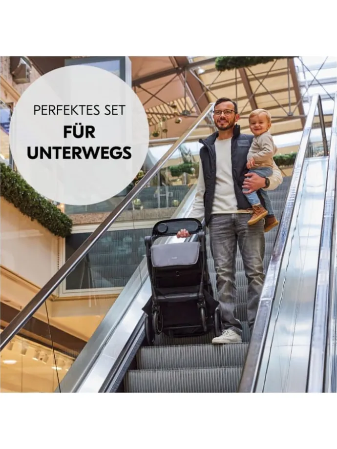 Buggy Shop N Care 2in1 Travel Set - Grey in grau