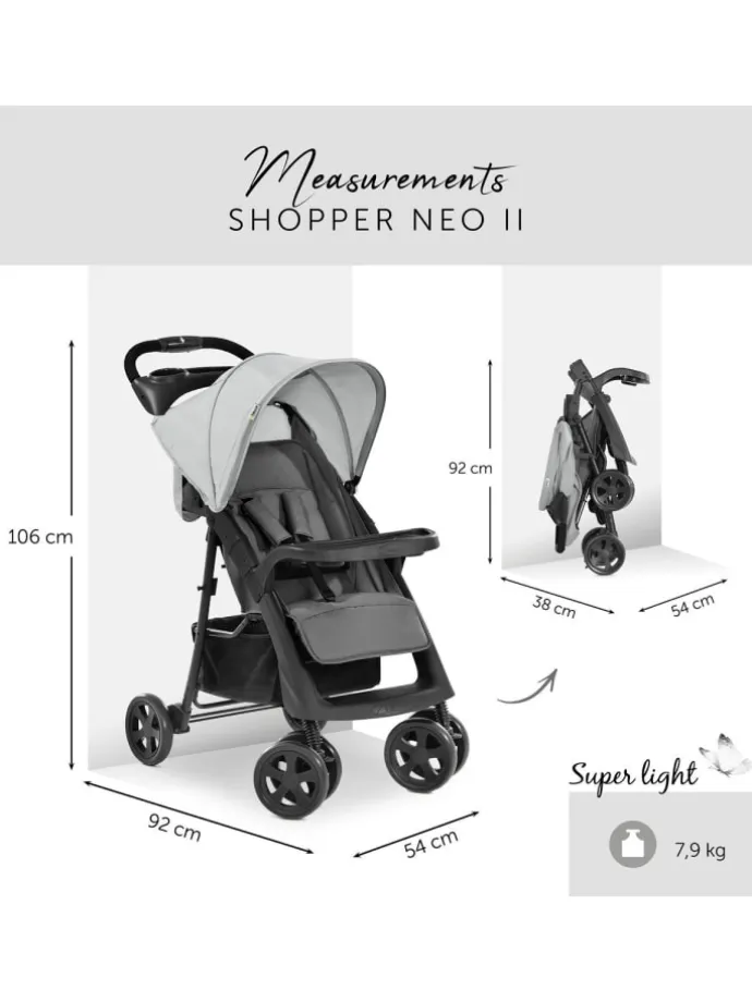 Buggy Shopper Neo II inkl. XXL Zubehörpaket in grau,schwarz