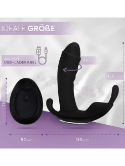 Butterfly-Vibrator mit Fernbedienung in schwarz