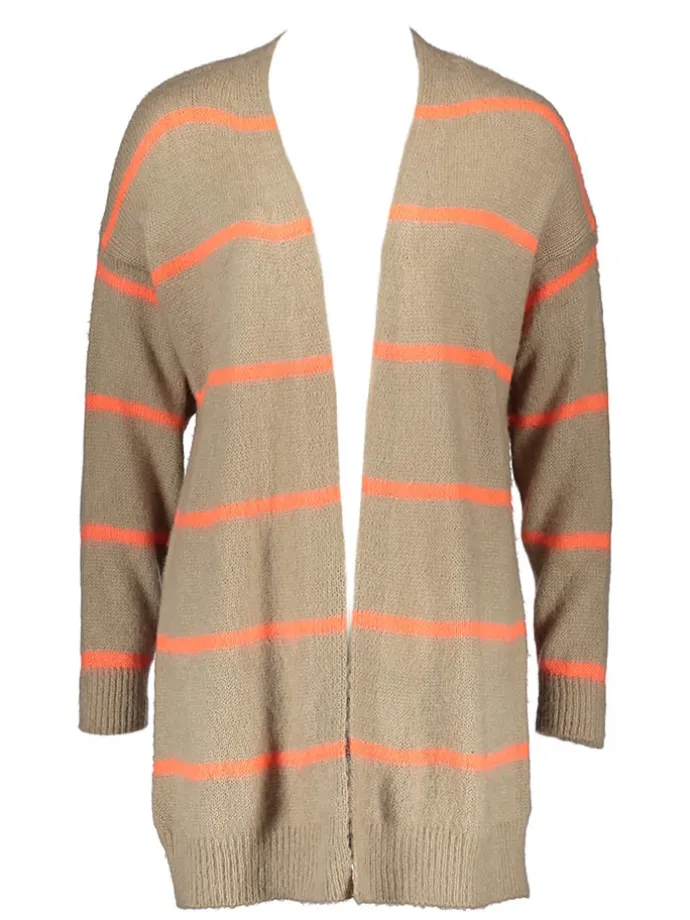 Cardigan in Beige/ Orange