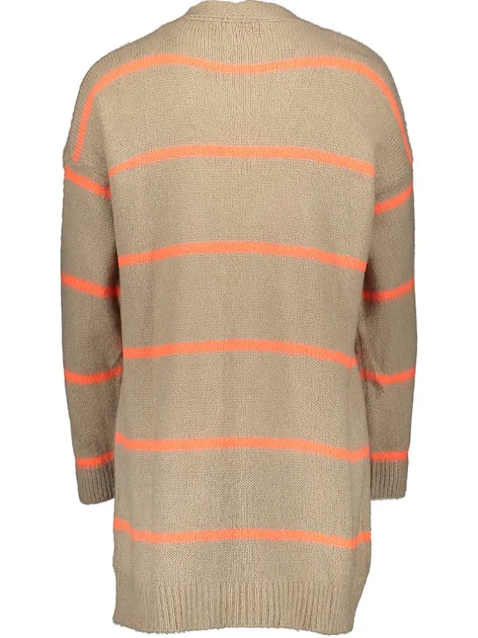 Cardigan in Beige/ Orange