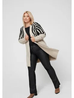 Cardigan in Beige/ Schwarz