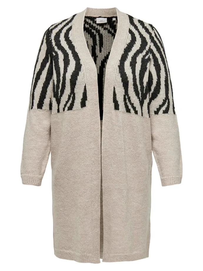 Cardigan in Beige/ Schwarz