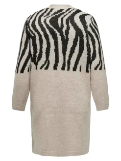 Cardigan in Beige/ Schwarz