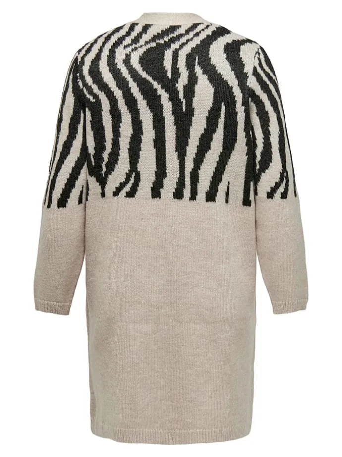 Cardigan in Beige/ Schwarz