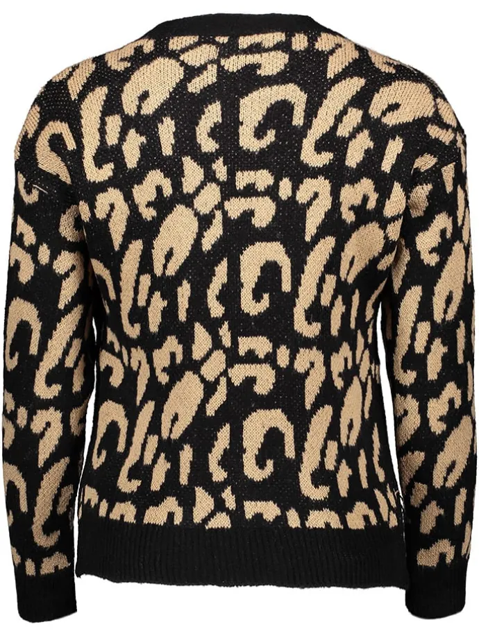 Cardigan in Beige/ Schwarz