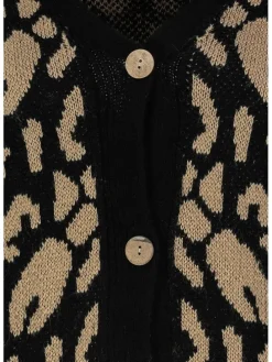 Cardigan in Beige/ Schwarz