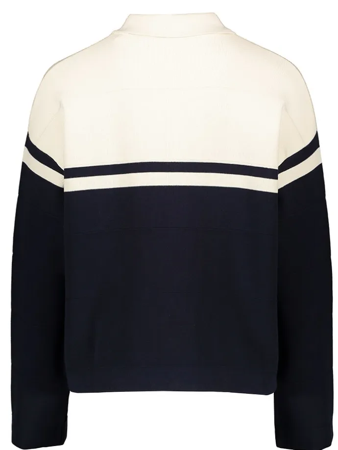 Cardigan in Creme/ Dunkelblau