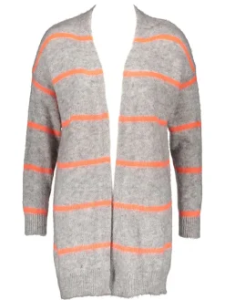 Cardigan in Grau/ Orange
