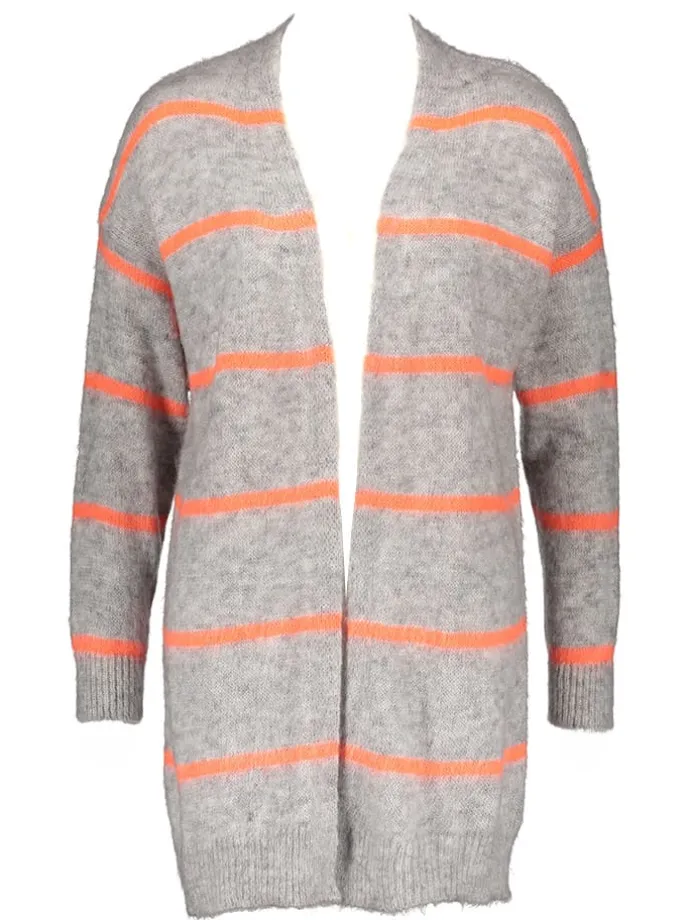 Cardigan in Grau/ Orange