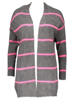 Cardigan in Grau/ Pink