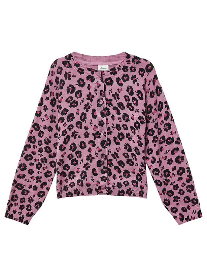 Cardigan in Pink/ Schwarz