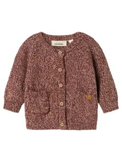 Cardigan in Rot/ Creme